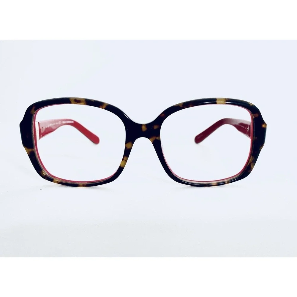 Kate Spade Tortoise & Red Lucite Square Glasses Italy Annora/P/S 54 18 130